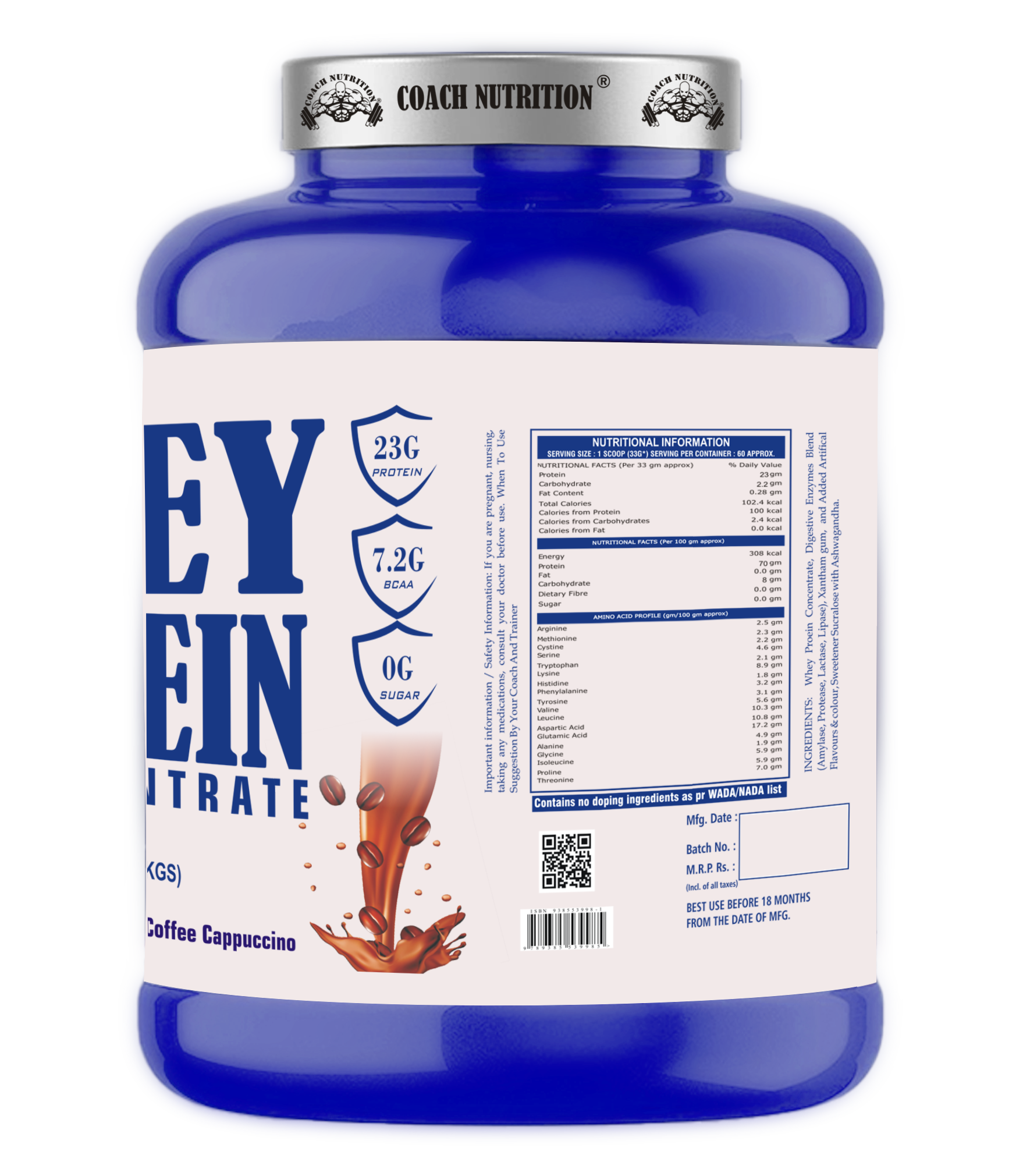 Whey Protein Concentrate 2kg blue 3